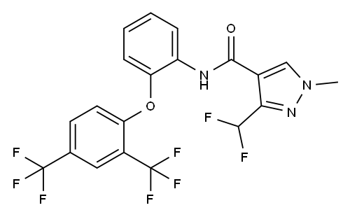 1H-Pyrazole-4-carboxamide, N-[2-[2,4-bis(trifluoromethyl)phenoxy]phenyl]-3-(difluoromethyl)-1-methyl- Structure