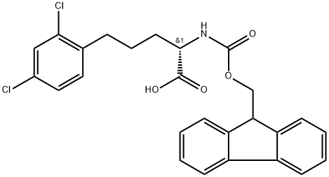 (S)-2-((((9H-芴-9-基)甲氧基)羰基)氨基)-5-(2,4-二氯苯基)戊酸, 2349579-56-0, 结构式