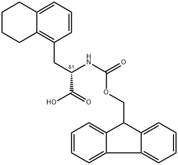 1-Naphthalenepropanoic acid, α-[[(9H-fluoren-9-ylmethoxy)carbonyl]amino]-5,6,7,8-tetrahydro-, (αS)- Structure
