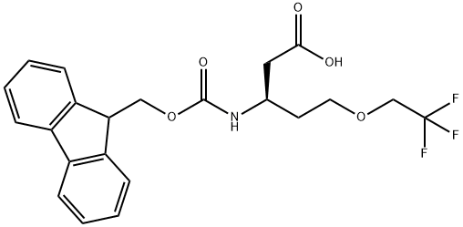 (3R)-3-(9H-fluoren-9-ylmethoxycarbonylamino)-5-(2,2,2-trifluoroethoxy)pentanoic acid,2350020-40-3,结构式