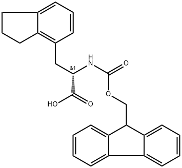 (2S)-3-(2,3-dihydro-1H-inden-4-yl)-2-({[(9H-fluoren-9-yl)methoxy]carbonyl}amino)propanoic acid 结构式