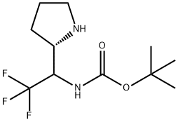 Carbamic acid,N-[2,2,2-trifluoro-1-(2S)-2-pyrrolidinylethyl]-, 1,1-dimethylethy… Structure
