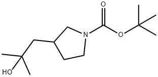 1-Pyrrolidinecarboxylic acid, 3-(2-hydroxy-2-methylpropyl)-, 1,1-dimethylethyl e… Structure