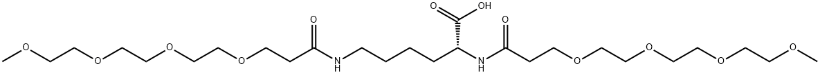 (R) -2,6-双-(甲氧基-四聚乙二醇)-氨基己酸 结构式