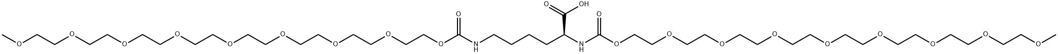 Bis-(m-PEG8-amido)-hexanoic acid 化学構造式