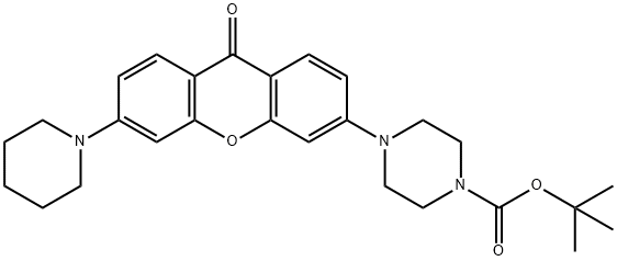 tert-butyl 4-(9-oxo-6-(piperidin-1-yl)-9H-xanthen-3-yl)piperazine-1-carboxylate Structure