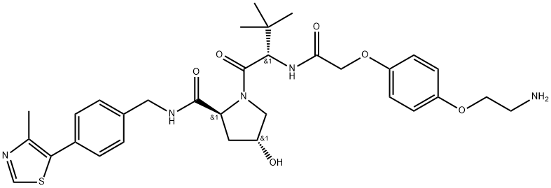 VH032-O-Ph-PEG1-NH2, 2361117-24-8, 结构式