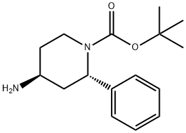 1-Piperidinecarboxylic acid, 4-amino-2-phenyl-, 1,1-dimethylethyl ester, (2S,4S)- Structure