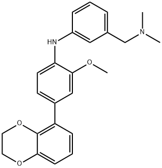Benzenemethanamine, 3-[[4-(2,3-dihydro-1,4-benzodioxin-5-yl)-2-methoxyphenyl]amino]-N,N-dimethyl- Structure