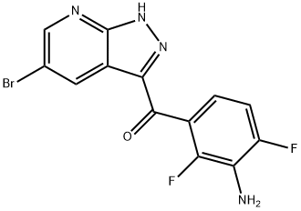 Methanone, (3-amino-2,4-difluorophenyl)(5-bromo-1H-pyrazolo[3,4-b]pyridin-3-yl)- Structure