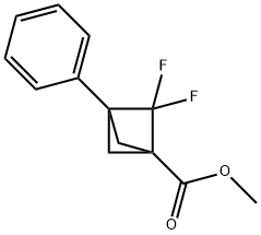 Bicyclo[1.1.1]pentane-1-carboxylic acid, 2,2-difluoro-3-phenyl-, methyl ester 结构式