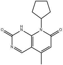 Pyrido[2,3-d]pyrimidine-2,7(1H,8H)-dione, 8-cyclopentyl-5-methyl-, 2375089-01-1, 结构式
