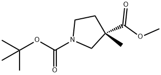 O1-叔丁基O3-甲基(3S)-3-甲基吡咯烷-1,3-二羧酸 结构式