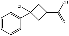 Cyclobutanecarboxylic acid, 3-chloro-3-phenyl- Structure