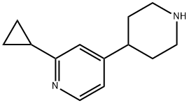 Pyridine, 2-cyclopropyl-4-(4-piperidinyl)- 结构式