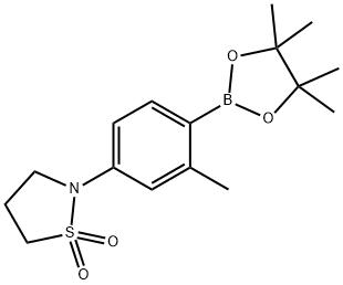 2-(3-甲基-4-(4,4,5,5-四甲基-1,3,2-二氧硼杂环戊烷-2-基)苯基)异噻唑1,1-二氧化物 结构式