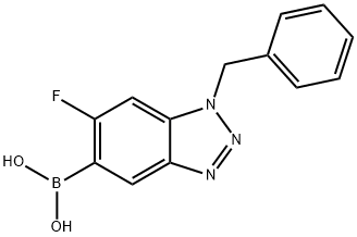 (1-Benzyl-6-fluoro-1,2,3-benzotriazol-5-yl)boronic acid Struktur