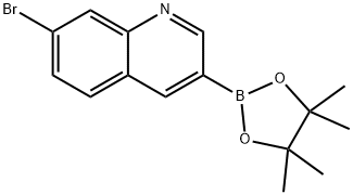 7-bromo-3-(tetramethyl-1,3,2-dioxaborolan-2-yl)quinoline 化学構造式