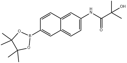 2-Hydroxy-2-methyl-n-[6-(tetramethyl-1,3,2-dioxaborolan-2-yl)naphthalen-2-yl]propanamide 结构式