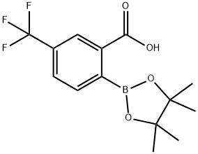 2-(Tetramethyl-1,3,2-dioxaborolan-2-yl)-5-(trifluoromethyl)benzoic acid 结构式