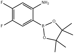 4,5-二氟-2-(四甲基-1,3,2-二氧杂硼戊烷-2-基)苯胺, 2377607-47-9, 结构式