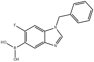 (1-Benzyl-6-fluoro-1,3-benzodiazol-5-yl)boronic acid Struktur