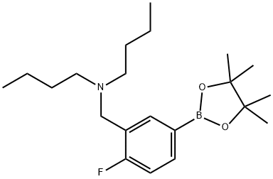 N-丁基-N-(2-氟-5-(4,4,5,5-四甲基-1,3,2-二氧硼杂环戊烷-2-基)苯基)丁-1-胺, 2377608-08-5, 结构式