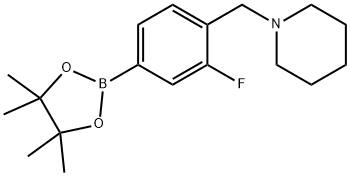 1-(2-氟-4-(4,4,5,5-四甲基-1,3,2-二氧硼杂环戊烷-2-基)苯基)哌啶, 2377608-45-0, 结构式