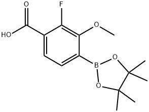 2-Fluoro-3-methoxy-4-(tetramethyl-1,3,2-dioxaborolan-2-yl)benzoic acid 结构式