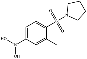 (3-甲基-4-(吡咯烷-1-基磺酰基)苯基)硼酸, 2377608-95-0, 结构式