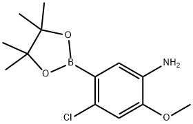 4-Chloro-2-methoxy-5-(tetramethyl-1,3,2-dioxaborolan-2-yl)aniline,2377609-23-7,结构式