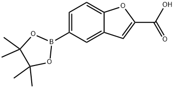 5-(四甲基-1,3,2-二氧杂硼环戊烷-2-基)-1-苯呋喃-2-羧酸, 2377609-29-3, 结构式