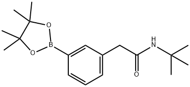 N-(叔丁基)-2-(3-(4,4,5,5-四甲基-1,3,2-二氧硼烷-2-基)苯基)乙酰胺, 2377609-40-8, 结构式