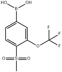 4-Methanesulfonyl-3-(trifluoromethoxy)phenyl]boronic acid 结构式