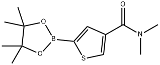 N,N-二甲基-5-(4,4,5,5-四甲基-1,3,2-二氧硼杂环戊烷-2-基)噻吩-3-甲酰胺 结构式