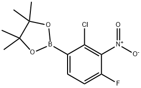 2-(2-氯-4-氟-3-硝基苯基)-4,4,5,5-四甲基-1,3,2-二氧杂硼环戊烷 结构式