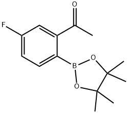 1-[5-氟-2-(四甲基-1,3,2-二氧杂硼环戊烷-2-基)苯基]乙-1-酮 结构式