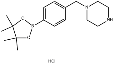 1-(4-(4,4,5,5-四甲基-1,3,2-二氧杂硼烷-2-基)苄基)哌嗪盐酸盐 结构式