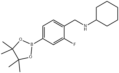 N-(2-氟-4-(4,4,5,5-四甲基-1,3,2-二氧硼杂环戊烷-2-基)苯基)环己胺, 2377610-79-0, 结构式