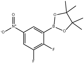 2-(2,3-二氟-5-硝基苯基)-4,4,5,5-四甲基-1,3,2-二氧杂硼戊烷 结构式
