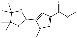 1-甲基-5-(4,4,5,5-四甲基-1,3,2-二氧硼杂环戊烷-2-基)-1H-吡咯-3-羧酸甲酯 结构式