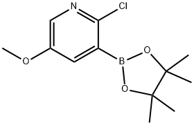 2-Chloro-5-methoxy-3-(tetramethyl-1,3,2-dioxaborolan-2-yl)pyridine 结构式