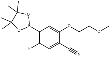 5-Fluoro-2-(2-methoxyethoxy)-4-(tetramethyl-1,3,2-dioxaborolan-2-yl)benzonitrile 结构式