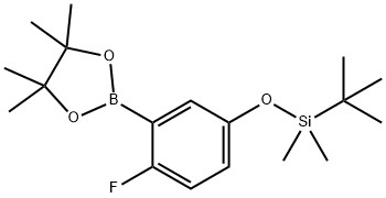 叔丁基(4-氟-3-(4,4,5,5-四甲基-1,3,2-二氧硼烷-2-基)苯氧基)二甲基硅烷, 2377611-08-8, 结构式