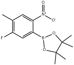 2-(5-氟-4-甲基-2-硝基苯基)-4,4,5,5-四甲基-1,3,2-二氧杂硼戊烷, 2377611-45-3, 结构式