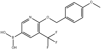 {6-[(4-Methoxyphenyl)methoxy]-5-(trifluoromethyl)pyridin-3-yl}boronic acid Structure