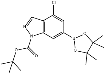 tert-Butyl 4-chloro-6-(tetramethyl-1,3,2-dioxaborolan-2-yl)indazole-1-carboxylate,2377611-95-3,结构式