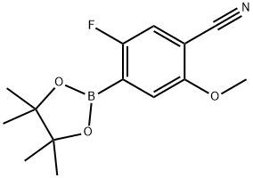 5-氟-2-甲氧基-4-(4,4,5,5-四甲基-1,3,2-二氧硼杂环戊烷-2-基)苯腈,2377612-03-6,结构式