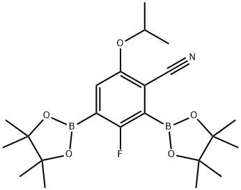 3-氟-6-异丙氧基-2,4-双(4,4,5,5-四甲基-1,3,2-二氧硼杂环戊烷-2-基)苯腈 结构式