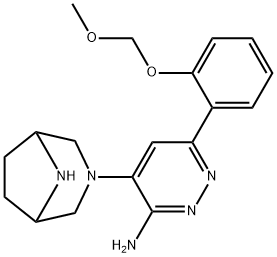 3-Pyridazinamine, 4-(3,8-diazabicyclo[3.2.1]oct-3-yl)-6-[2-(methoxymethoxy)phenyl]- Struktur